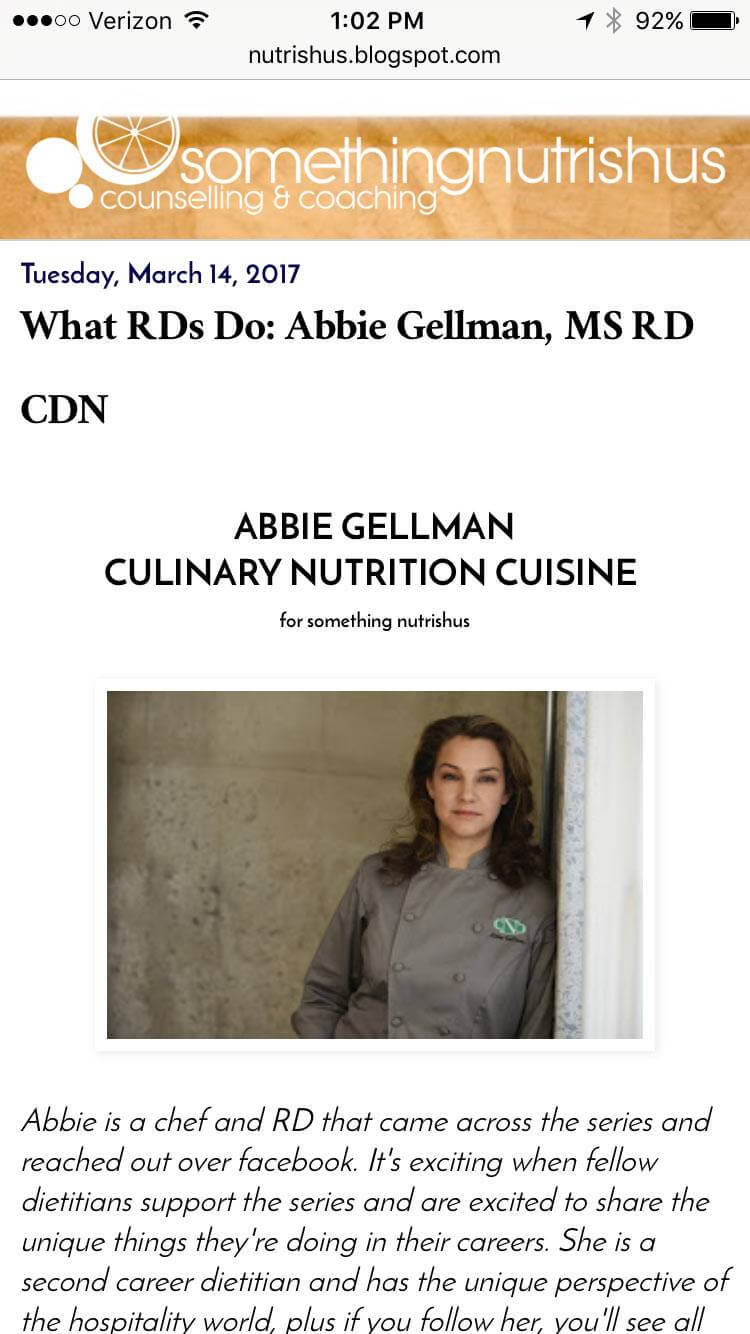 What RDs Do: Abbie Gellman, MS RD CDN