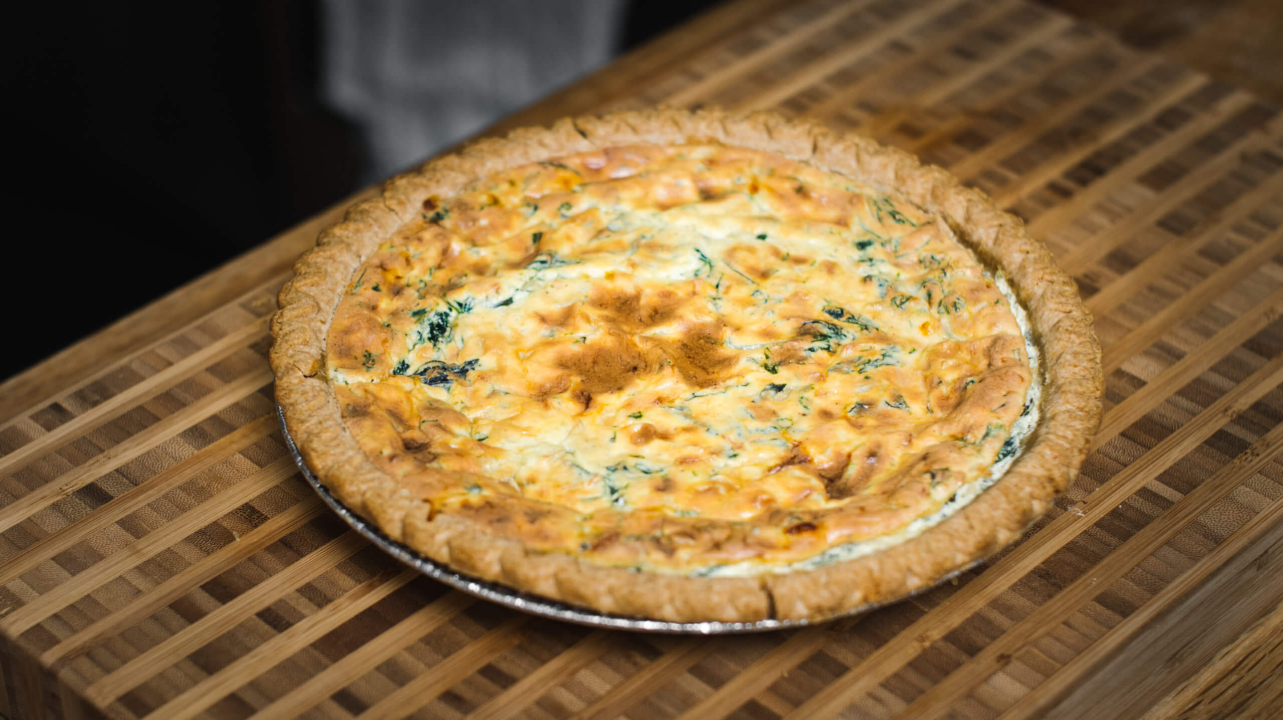 Side Shot, Ricotta Pie with Spinach