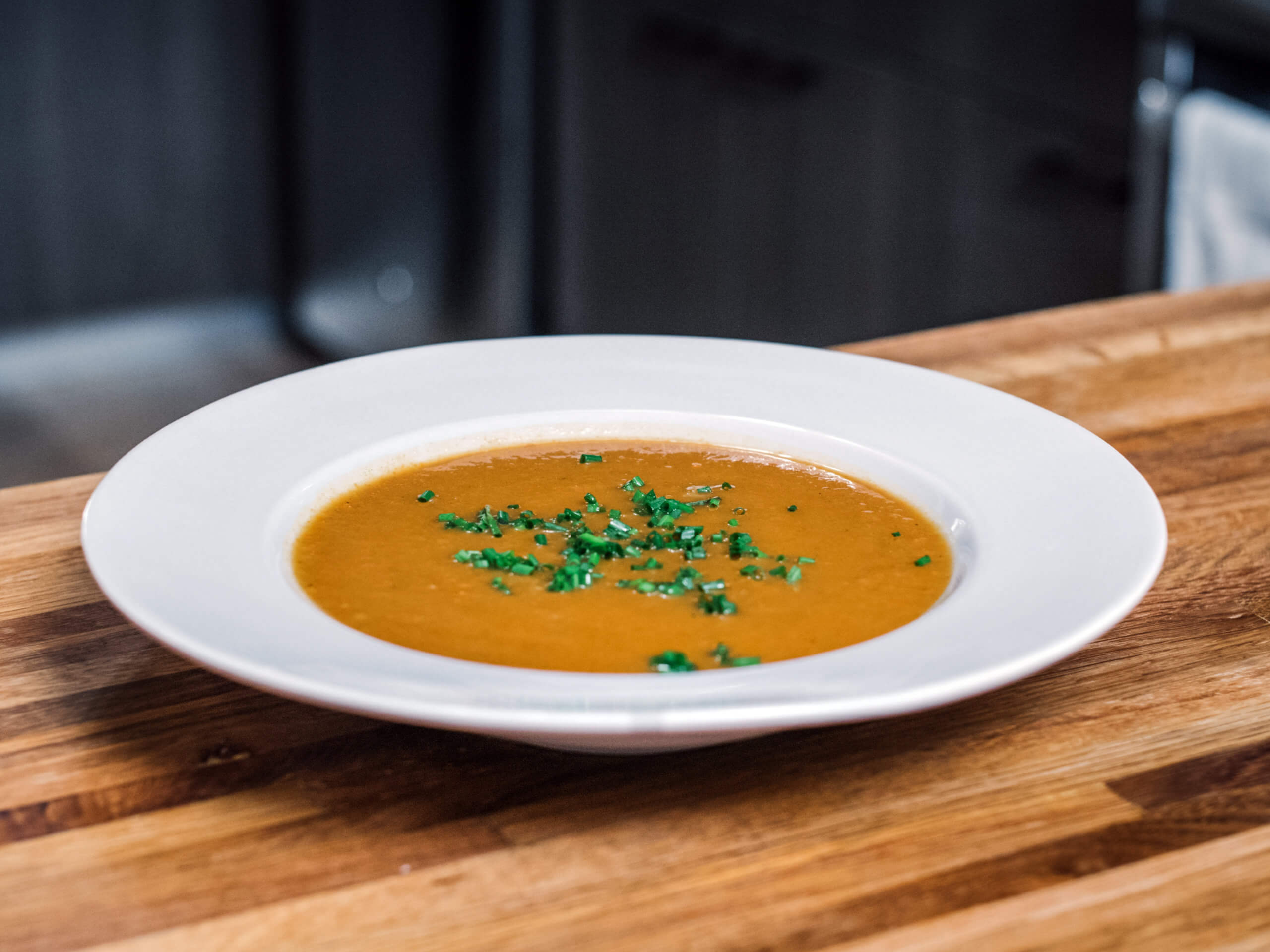 Side Shot, Vegan Butternut Squash Soup