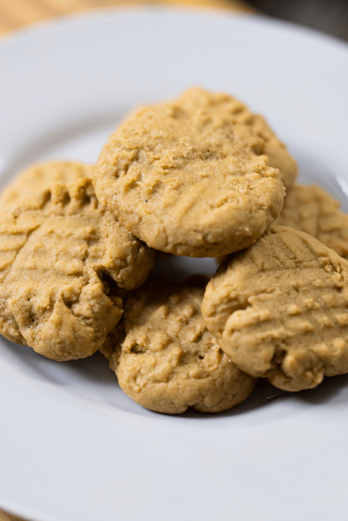 sunbutter cookies on a white plate.